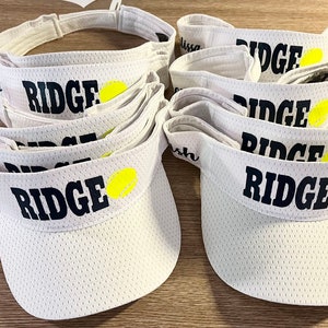 Mesh athletic Tennis visors perfect for day league tennis usta league team names on the side of the visor done in HTV NOT EMBROIDERED image 3