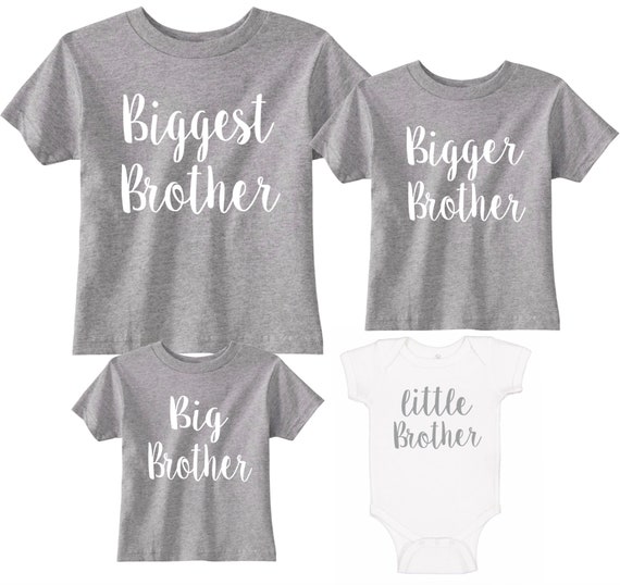 Gray Biggest brother big brother little brother matching | Etsy