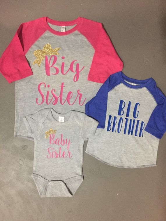 Matching sibling big brother big sister baby sister shirts perfect for  pregnancy announcement custom orders available