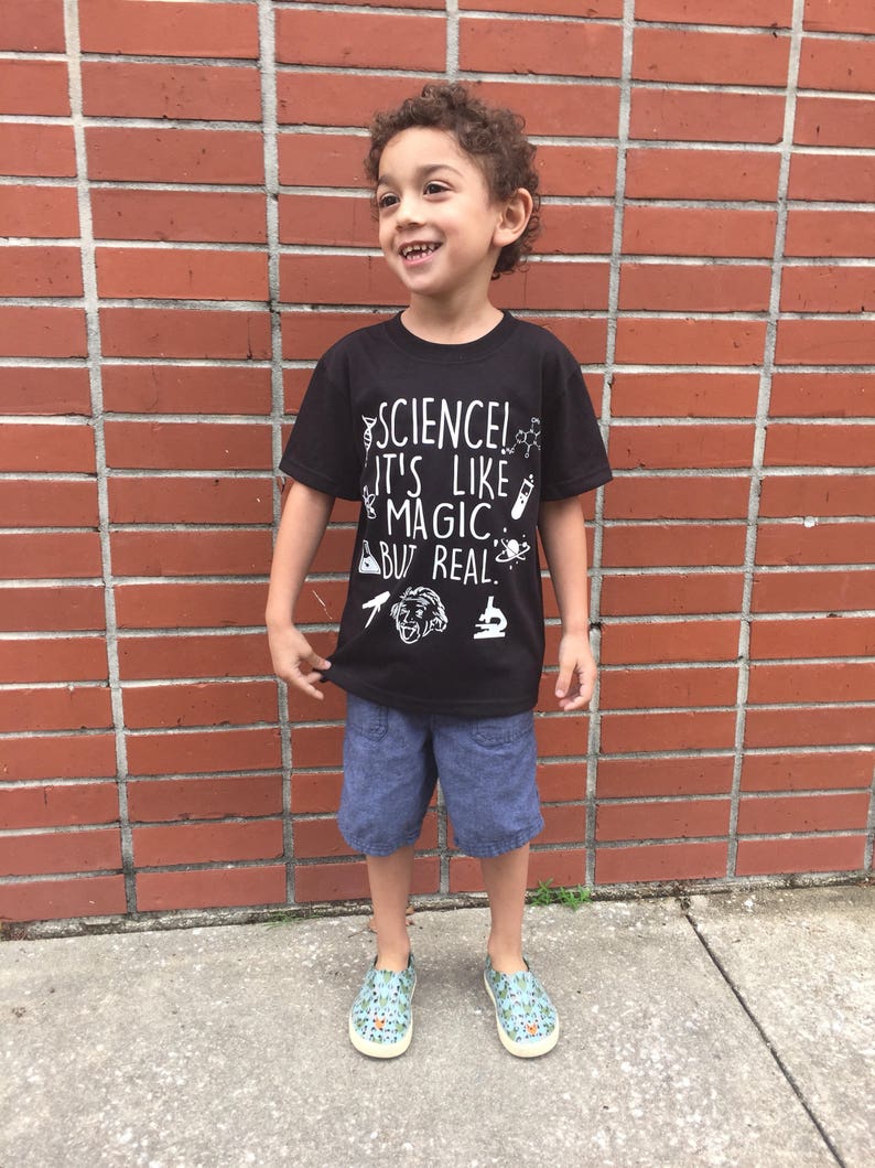 Science its like magic but real kids shirt in black image 2