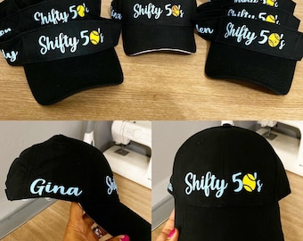 Tennis visors perfect for day league tennis league team usta names are put on the front and name on the side of the visor done in HTV