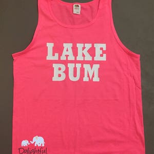 Oversized tank in neon pink lake bum these are great as beach lake pool coverup day drinker