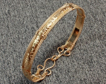 cuff bracelet gold wrap bracelet memory wire thehappylittlebeader 14k gold filled bracelet 14k goldfilled