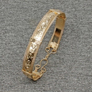 14k Gold Bracelet Women, Gold Bangle Bracelet, Handmade Bracelet 14k Gold Fill Bangle, Wire Wrap Bracelet