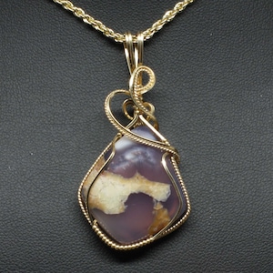 Cloud Amethyst Gemstone Pendant, Natural Amethyst Necklace, Handmade 14k Gold Filled Wire Wrap Stone, Amethyst Jewelry, Amethyst Pendant image 1