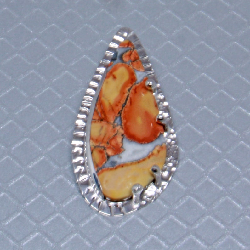 Maligano Jasper Gemstone Pendant, Maligano Jasper Stone Necklace, 925 Sterling Silver Handmade Jasper Jewelry Maligano Pendant Necklace image 3