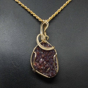 Natural Amethyst Quartz Gemstone Pendant, Purple Amethyst Necklace, Handmade 14k Gold Filled Wire Wrap Amethyst Jewelry Amethyst Pendant