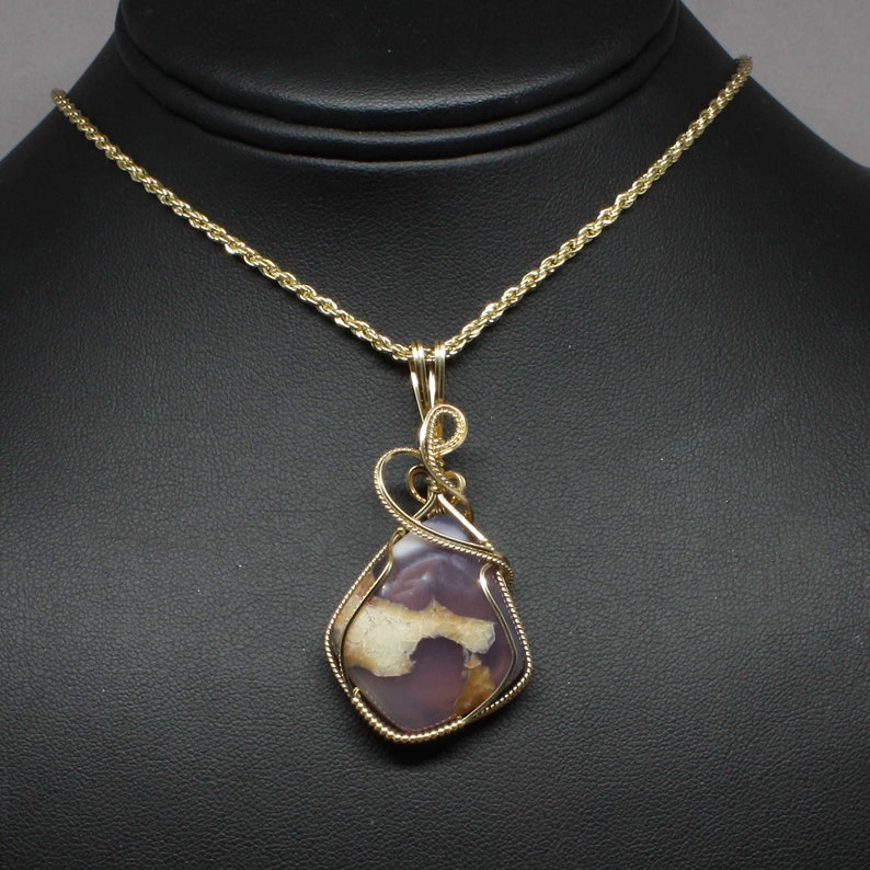 Cloud Amethyst Gemstone Pendant, Natural Amethyst Necklace, Handmade 14k Gold Filled Wire Wrap Stone, Amethyst Jewelry, Amethyst Pendant image 2