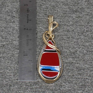 Fordite Necklace, Recycled Fordite Detroit Agate Pendant, Handmade 14k Gold Filled Wire Wrapped Fordite Jewelry image 5
