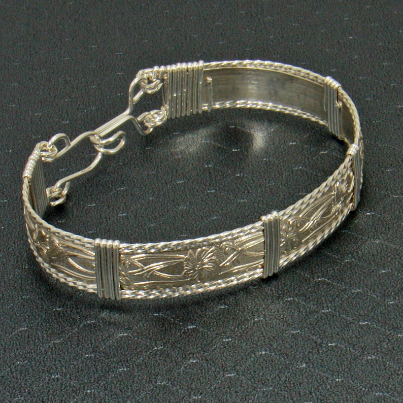 Sterling Silver Wire Wrap Bracelet Sterling Silver Bracelet Women Wire Wrapped Jewelry Wire Wrap Bangle Personalize .925 Bracelet Bangle