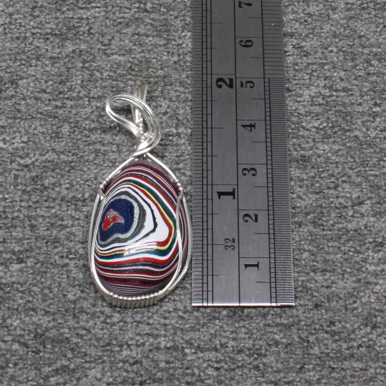 Fordite Pendant, Recycled Fordite Detoit Agate Necklace, Handmade Sterling Silver Wire Wrapped Fordite Jewelry image 5