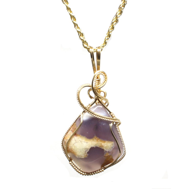 Cloud Amethyst Gemstone Pendant, Natural Amethyst Necklace, Handmade 14k Gold Filled Wire Wrap Stone, Amethyst Jewelry, Amethyst Pendant image 7