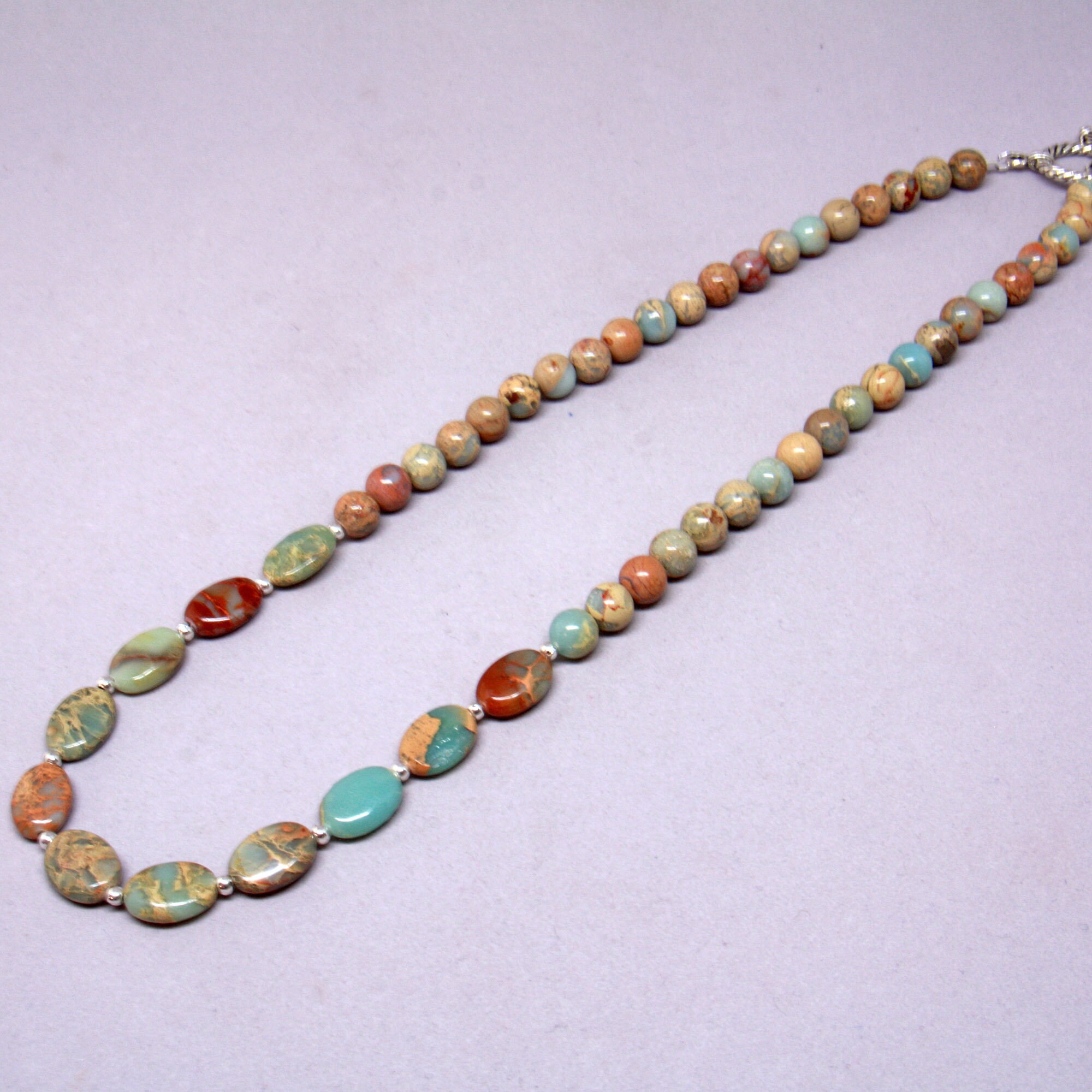 African Opal Beaded Necklace W/earrings Handmade Statement - Etsy