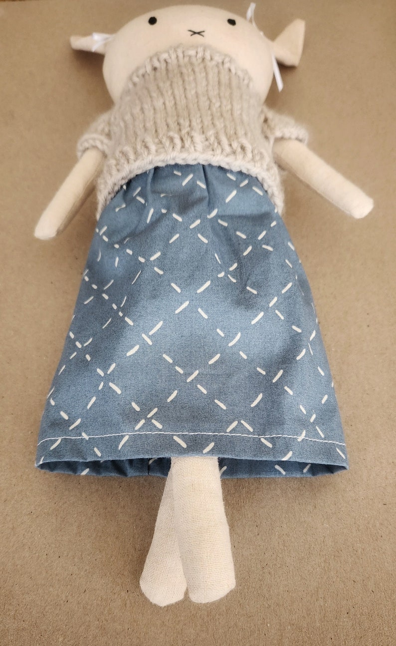 Handmade Doll Bunny Rabbit Heirloom Linen New Baby Gift Birthday Gift Shower Gift Nursery Easter image 4