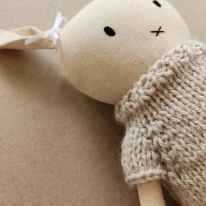 Handmade Doll Bunny Rabbit Heirloom Linen New Baby Gift Birthday Gift Shower Gift Nursery Easter image 6