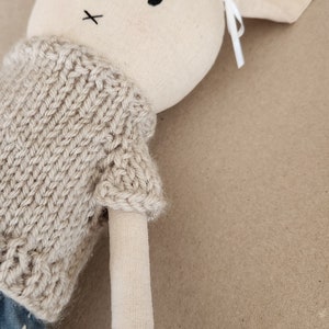 Handmade Doll Bunny Rabbit Heirloom Linen New Baby Gift Birthday Gift Shower Gift Nursery Easter image 3