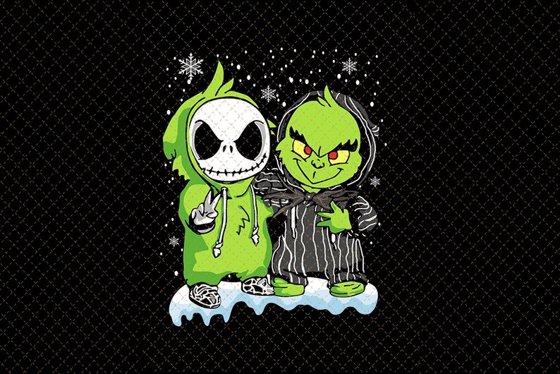 Download Baby Jack Skellington and Baby Grinch Funny Christmas | Etsy