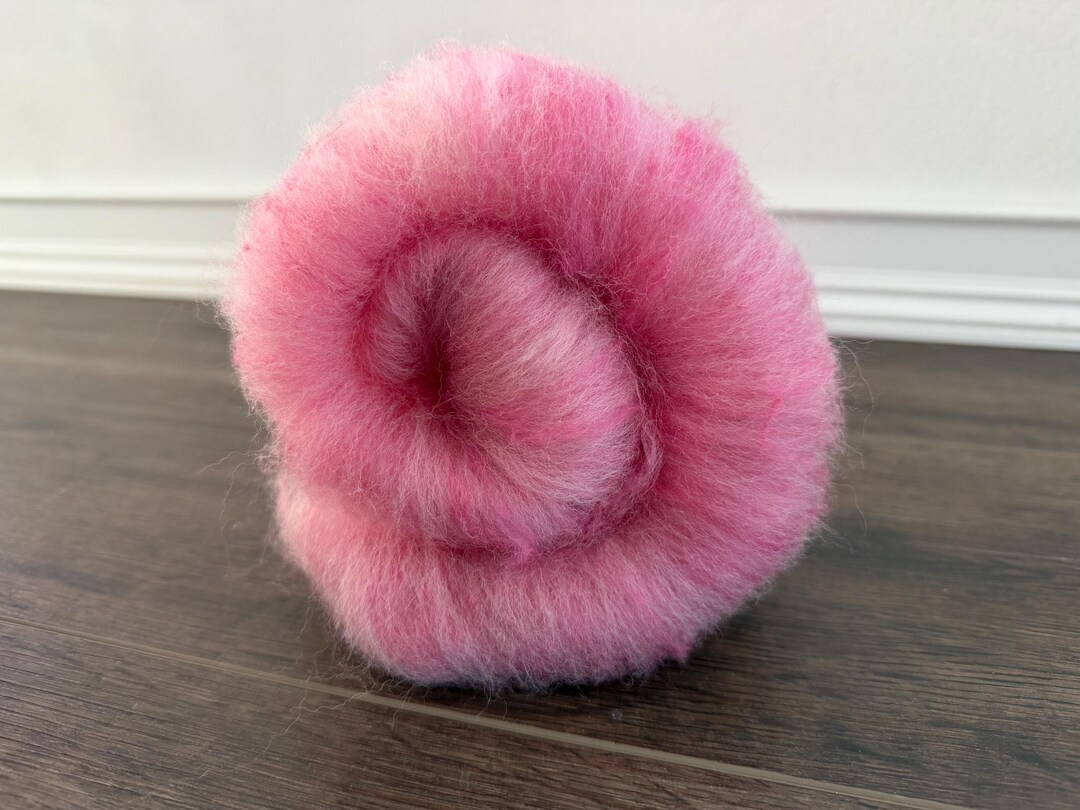 Mixed Pink Wool Batt for Spinning or Felting - Merino Silk Angora ...
