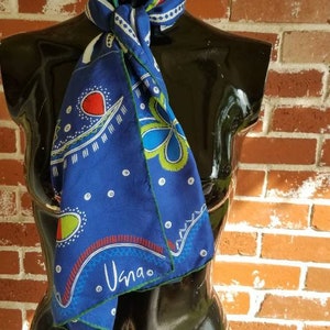 Vintage 1960s Silk Vera Scarf Hand Rolled image 2