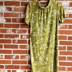 Vintage 1960s MOD PSYCHEDELIC Print Dress Soft Jersey Fabric Shift image 6
