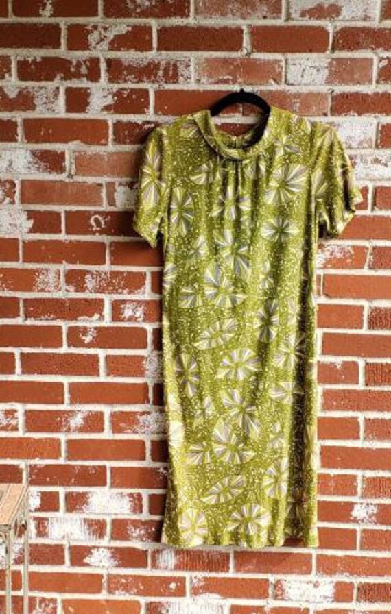 Vintage 1960s MOD PSYCHEDELIC Print Dress Soft Je… - image 6