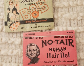 1930s Vintage No-Tair Hair Net / Duro Belle Human Hair Net