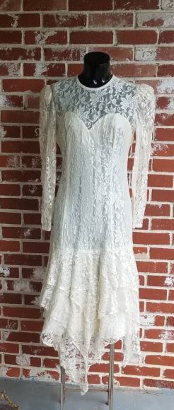 Vintage 70s/80s Dreamy Victorian Lace Dress Creamy