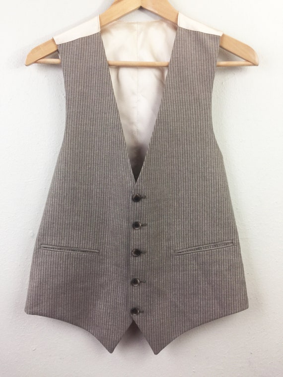 Vintage 70s 80s PIERRE CARDIN Tan Pinstripe 3-piece Men's Suit