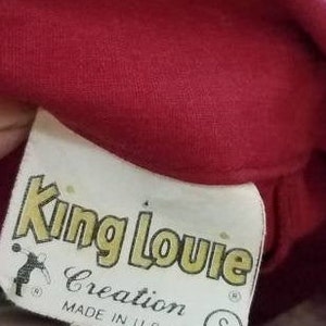 Vintage 60s/70s Red Bowling Shirt Leavenworth KS King Louie / USA Made / Commerce Bank / image 5