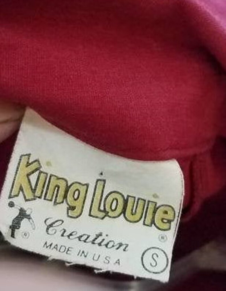 Vintage 60s/70s Red Bowling Shirt Leavenworth KS King Louie / USA Made / Commerce Bank / image 5