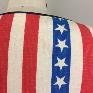 Vintage 60s Paper Vest Stars and Stripes Red White Blue Novelty Mod RARE M/L image 6