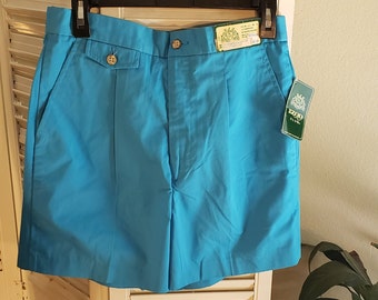 Vintage 80s Izod Deadstock Blue Shorts / Tag on/ 30''w