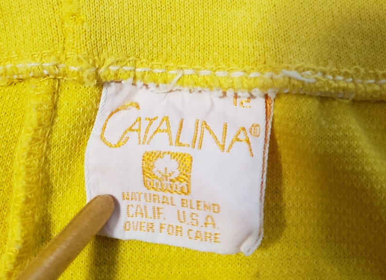 Vintage 60s Mod Catalina Hot pants / Cuffed / Yellow / USA Made image 2