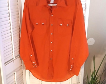 Vintage Rockmount Ranchwear Denver / RED / Diagonal Pearl Snaps / Med / Long Tail