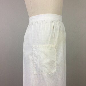 apron antique vintage Victorian Edwardian White Cotton w/ Eyelet Ruffle Trim image 3