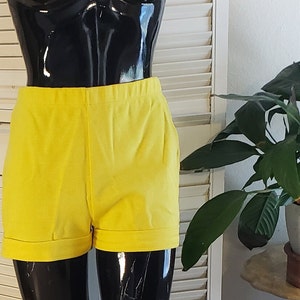 Vintage 60s Mod Catalina Hot pants / Cuffed / Yellow / USA Made image 1