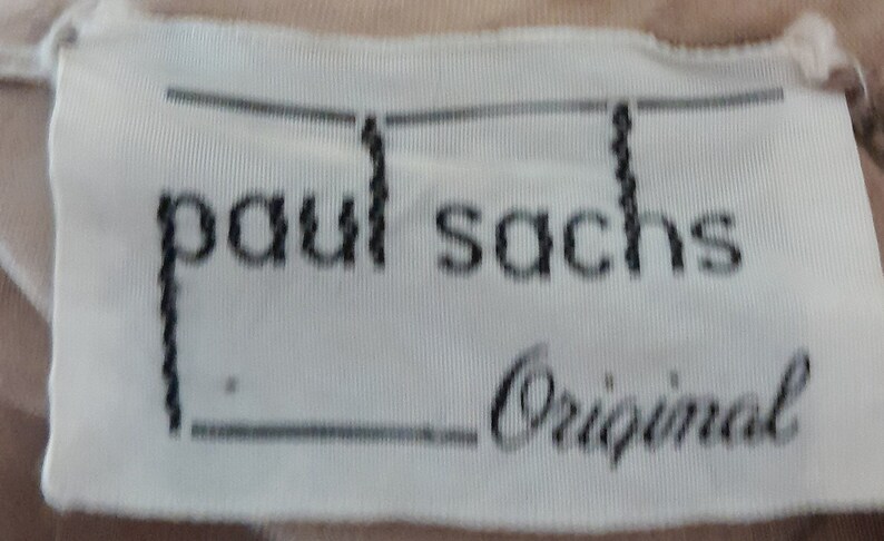 Paul Sachs 50/60s Original Semi Sheer Tan/White Polka Dot Shirtwaist Day Dress M/ image 6