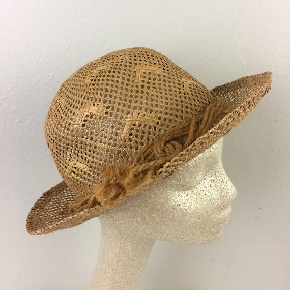 Vintage 1930s Straw Hat Hattie Banash 30s