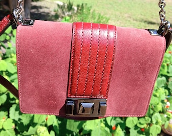 Chic Stylish Vintage Furla Bag / Dark Red / / Like New / Mimi / Crossbody or Shoulder