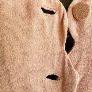 Vintage 40s Blush Pink Scallop Trim Crepe Dress RARE S/M image 8