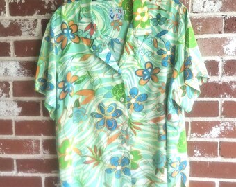Vintage 80s/90s Jams World Print  Top USA Made  XXL