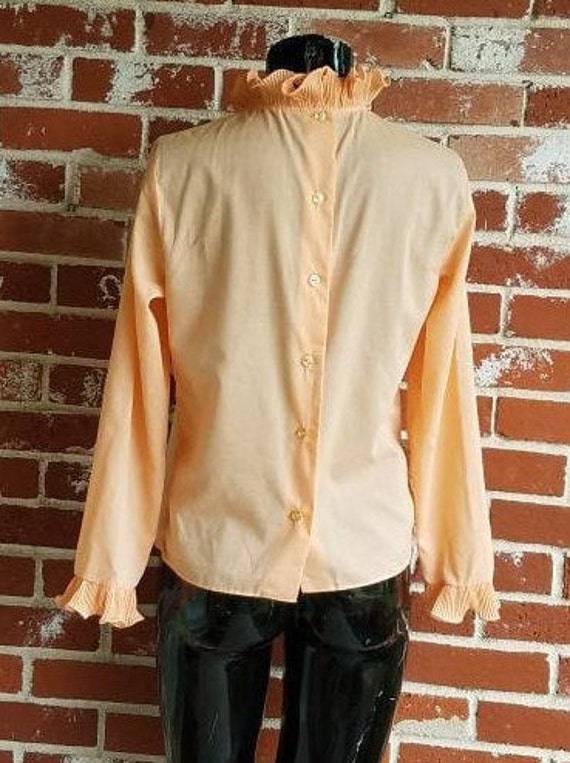 Vintage 60s/70s Blouse Pastel Ruffled Mod S - image 4