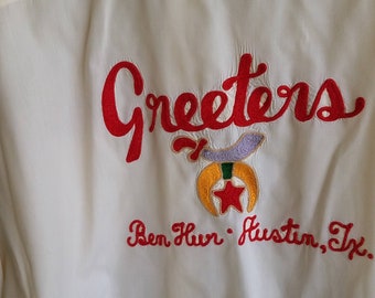 Vingtage 60s Austin Texas Shriner's Shirt Ben Hur xl