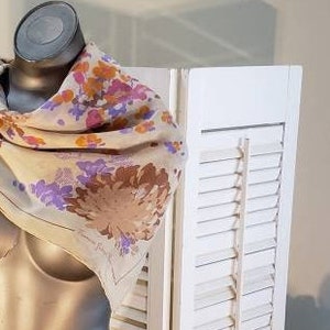 70s Designer Scarf Foulard silk  Francois Guerin Paris Hand Rolled Square
