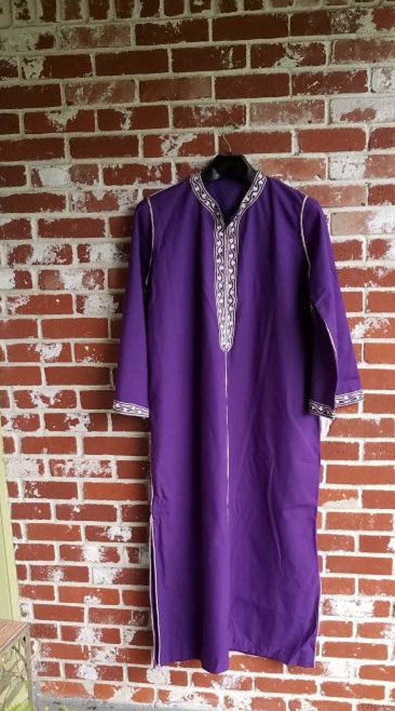 Antique Purple Kaftan Ethnic Moroccan ? Purple Emb