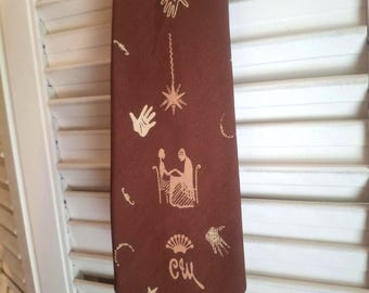 50s Vintage Countess Mara Novelty Tie / Fortune Teller / Palm Reader / Moons/Stars