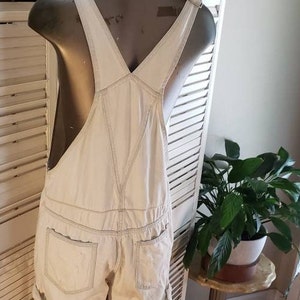 Overall Shorts Upcycled Top shop Hand Painted Nude Woman Sz 10 image 5