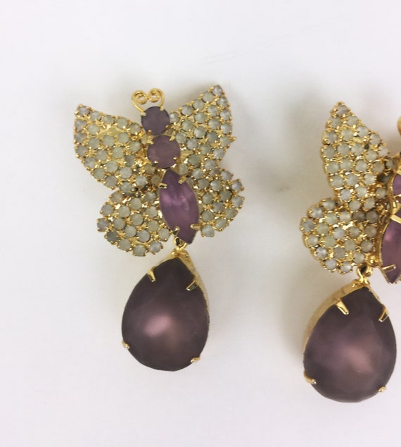 Vintage Marie Ferra Designer Earrings BUTTERFLY R… - image 2
