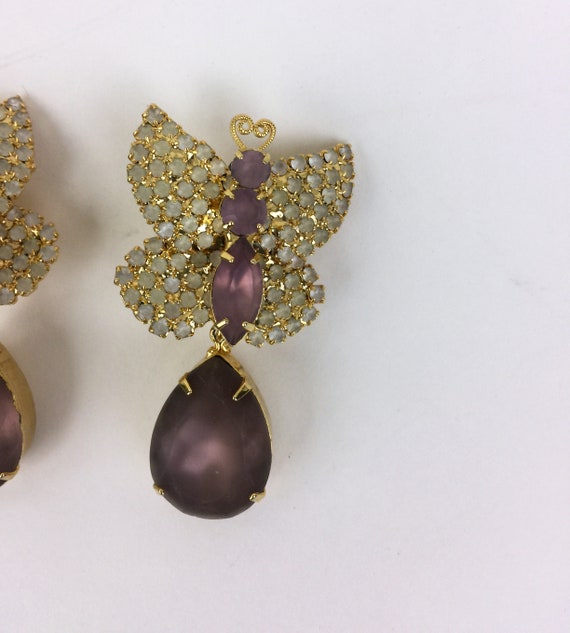 Vintage Marie Ferra Designer Earrings BUTTERFLY R… - image 3