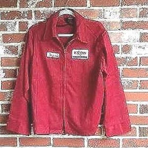 Vintage 70s Exxon Jacket Workwear Union Made Red Exxon Frank Patches Unitog 42 USA RARE